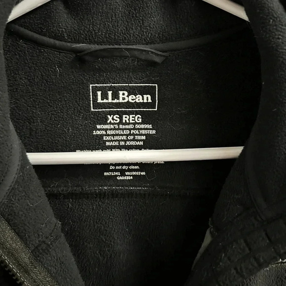 LL Bean Sweatshirt Mens Xs Regular Black Fleece Full Zip Long Sleeves Jacket - Picture 2 of 5